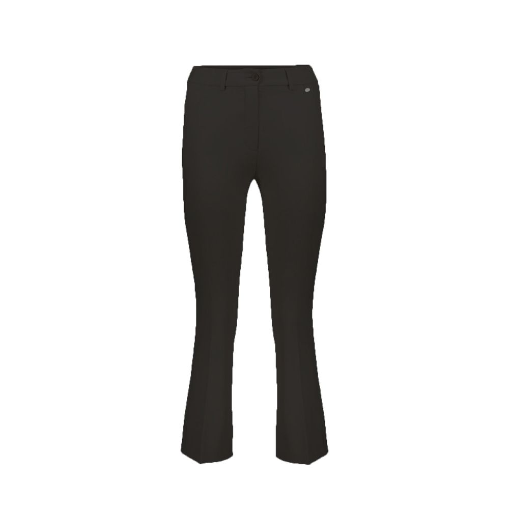 Virgin Wool Flared Trousers — Black