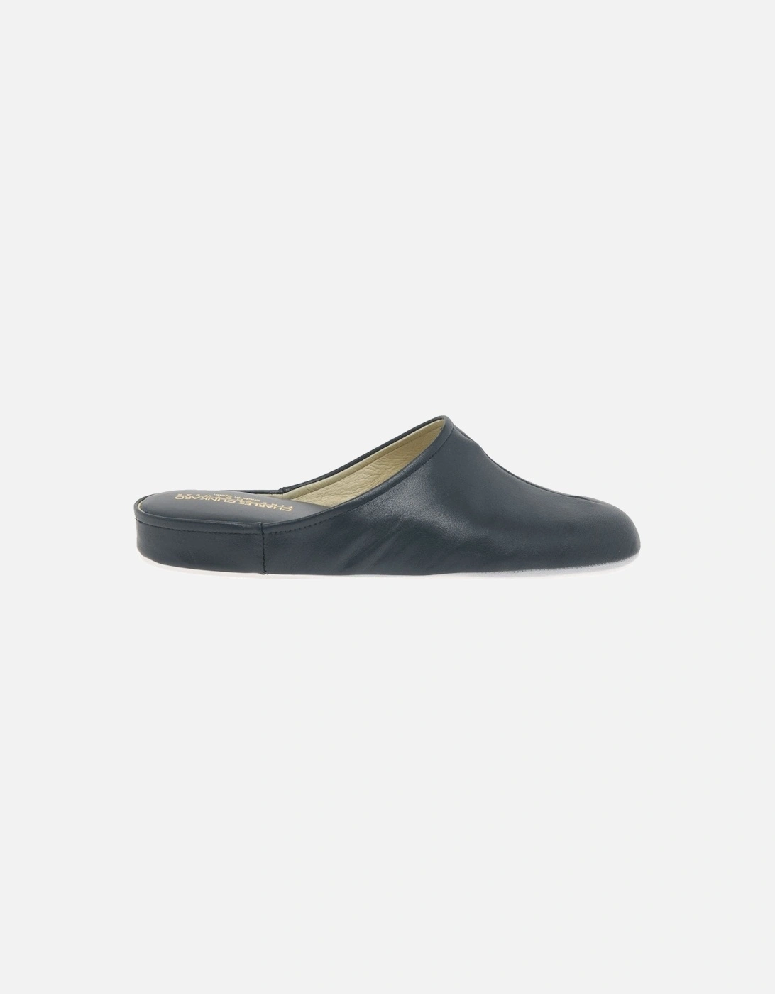 Men's Gavin Mens Leather Slippers - Navy