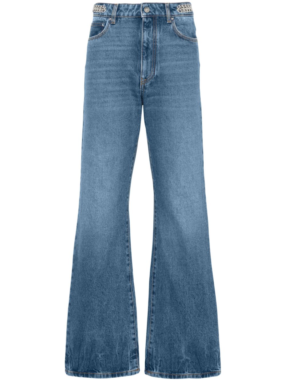 Signature high-rise straight-leg jeans - Blue