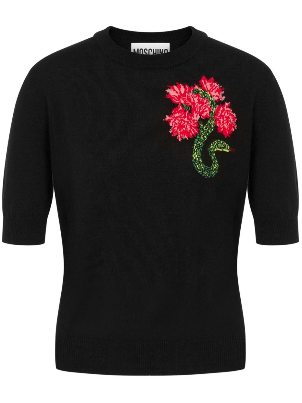 Virgin wool knitted top - Black
