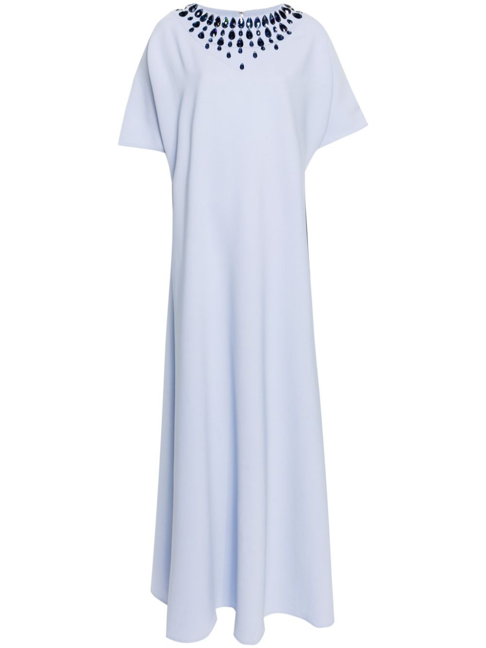 Crystal-embellished crepe maxi dress - Blue