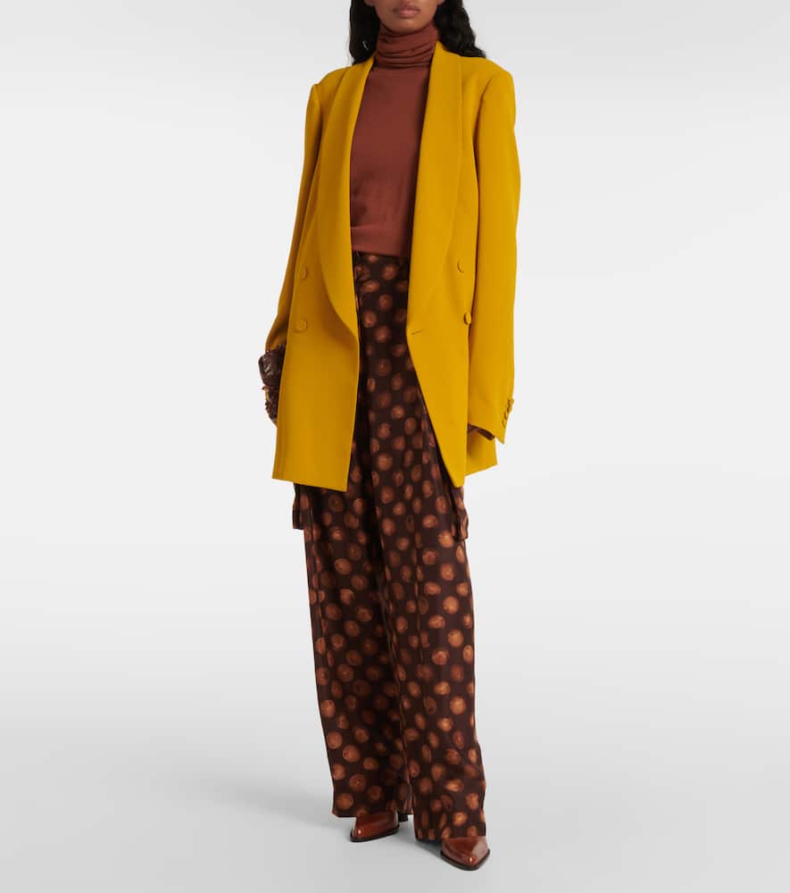 Printed silk cargo pants