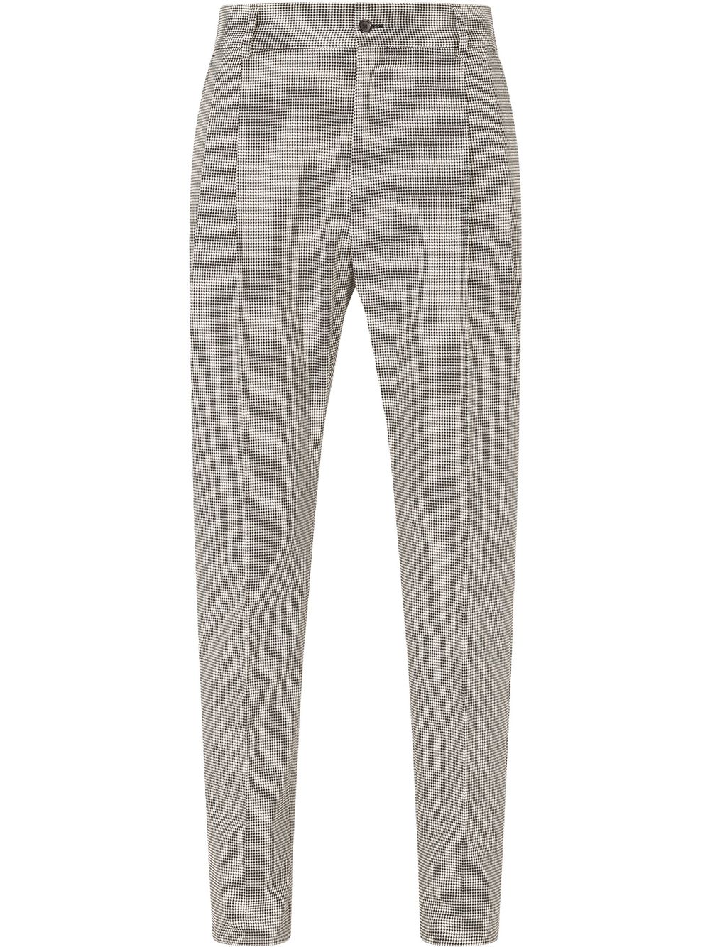 Houndstooth tailored trousers - White