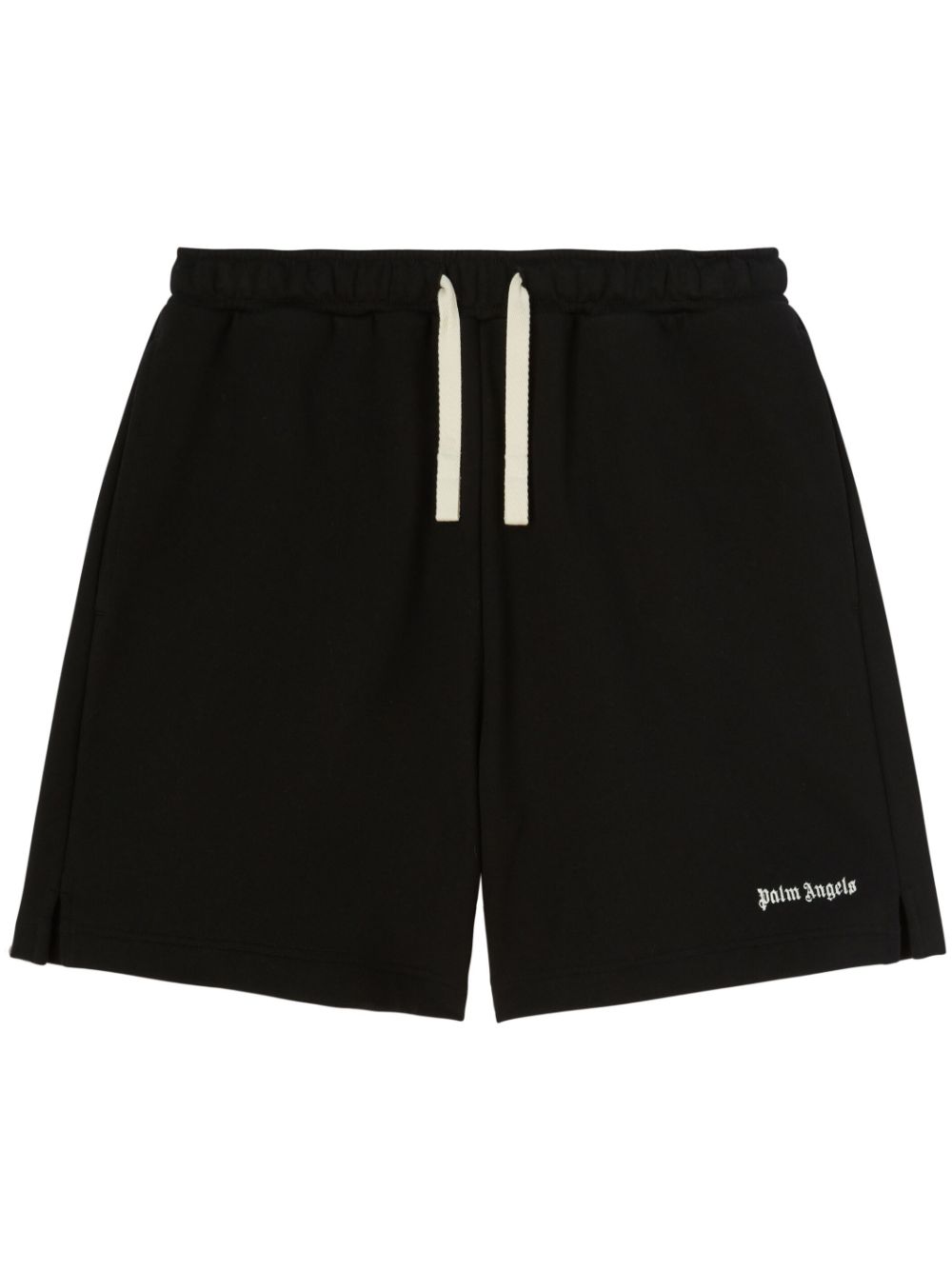 Embroidered-logo track shorts - Black