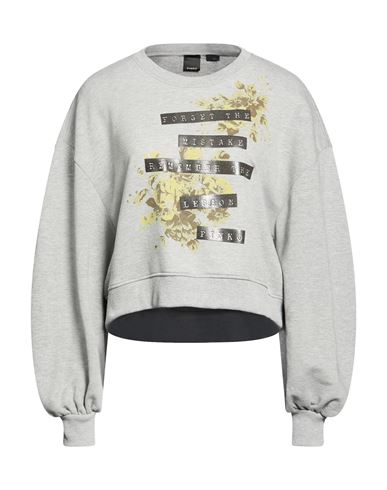 Woman Sweatshirt Light grey Size M Cotton, Polyethylene