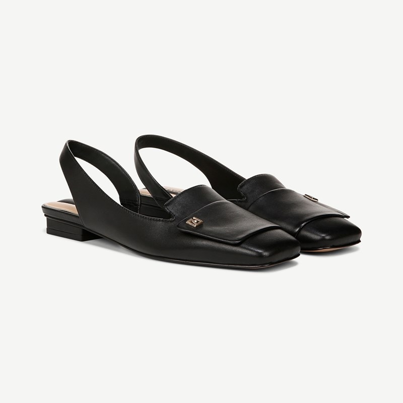 Teagan Slingback Shoes Black Leather