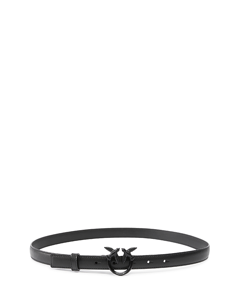 Love Birds-buckle thin belt - Black