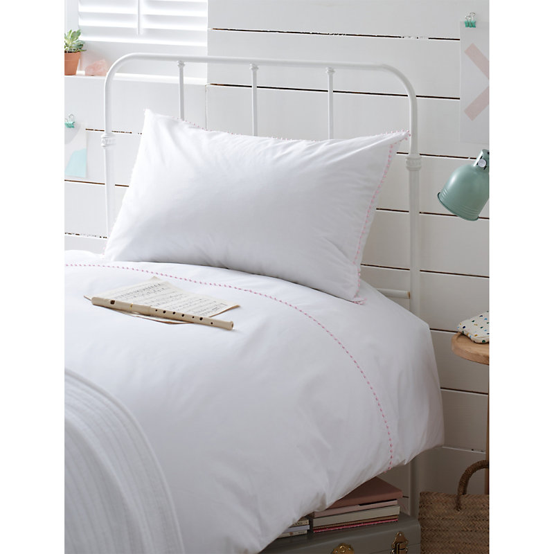 WhitePink Avignon pom Pom-embellished cot Cotton Duvet set Cot Bed