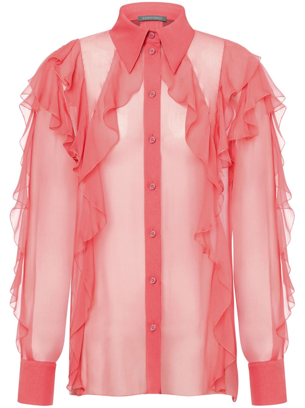Ruffle-detailing shirt - Pink
