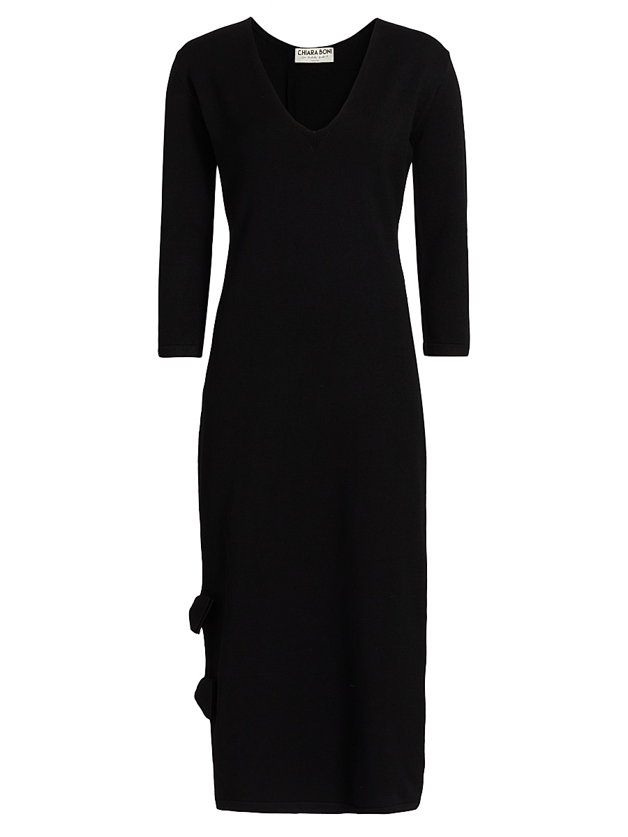 Women's Dillak Pepper V-Neck Knit Dress - Nero