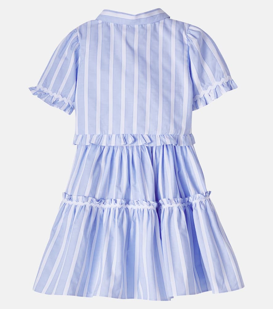 Striped cotton shirt and skirt set