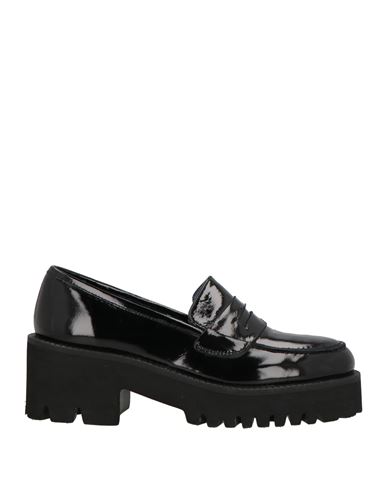 Woman Loafers Black Size 7 Leather