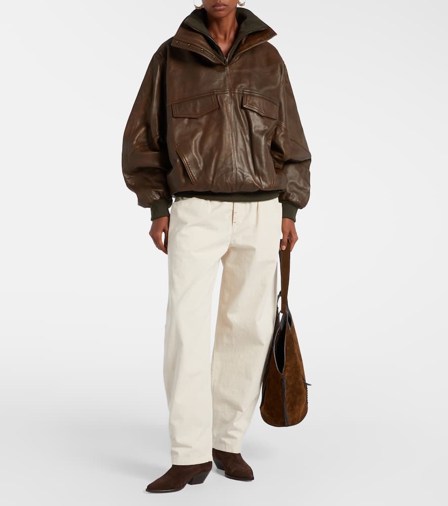 Dorry oversized leather jacket