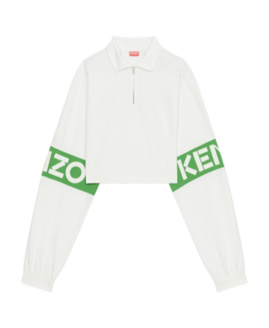 Logo-print cropped shirt