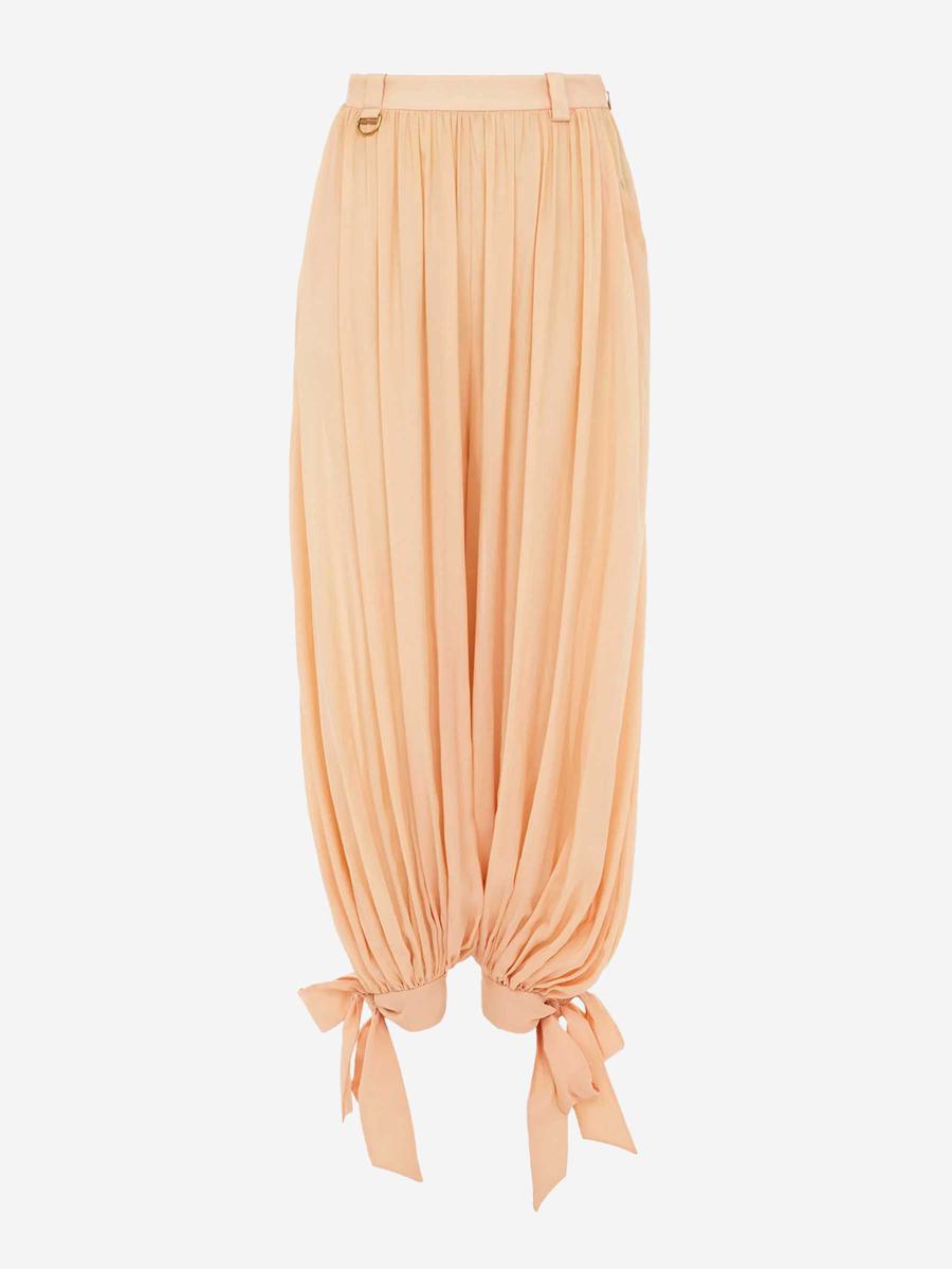 Silk Pleated Pants