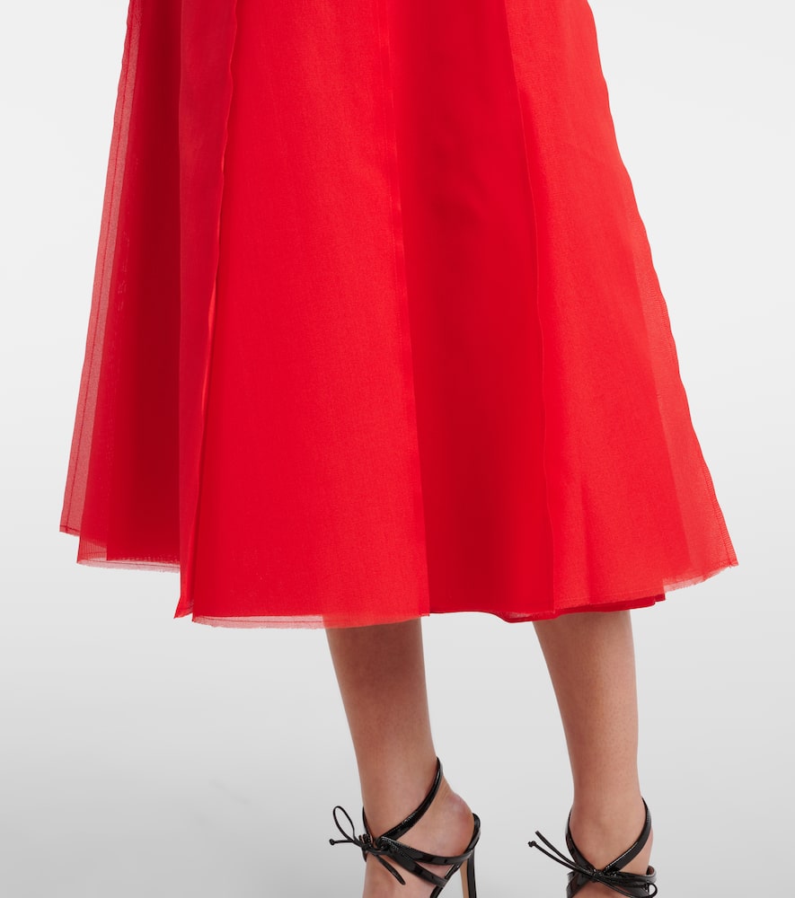 Silk organza midi skirt