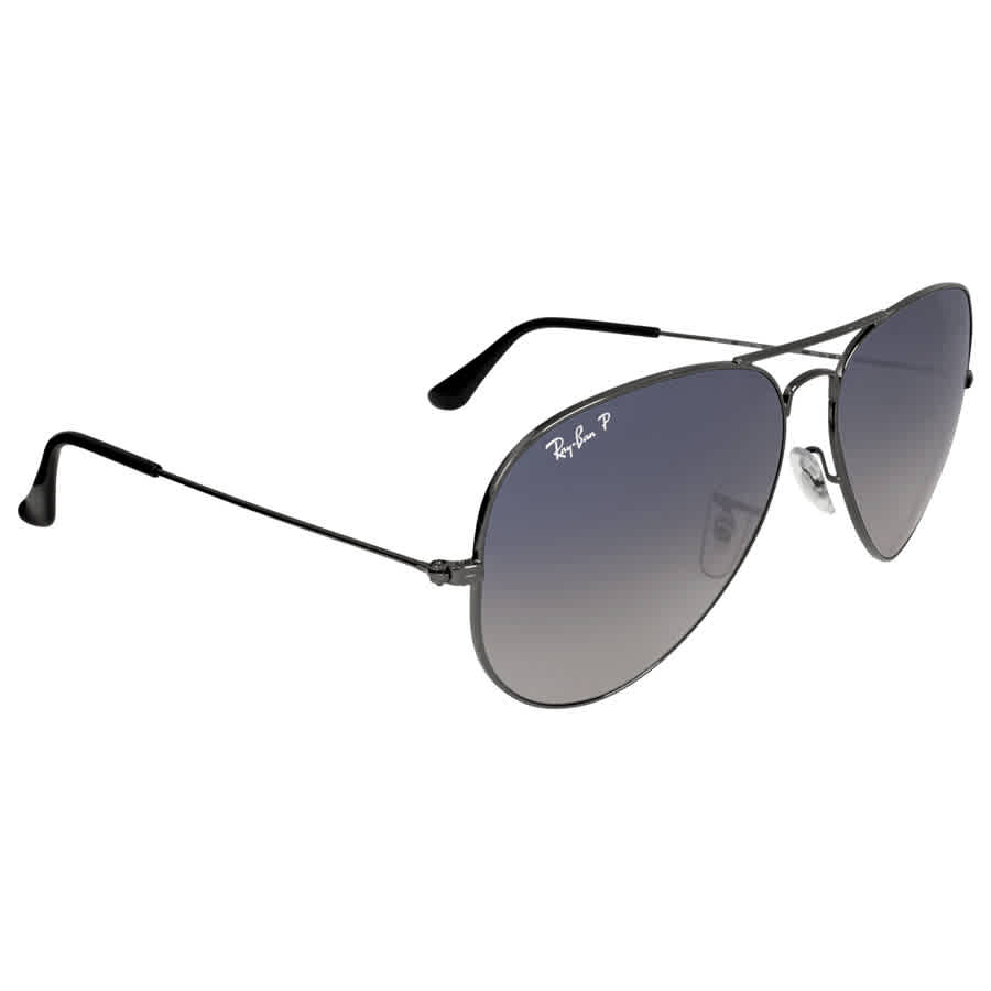 Aviator Gradient Polarized Blue/Grey Pilot Unisex Sunglasses RB3025 004/78