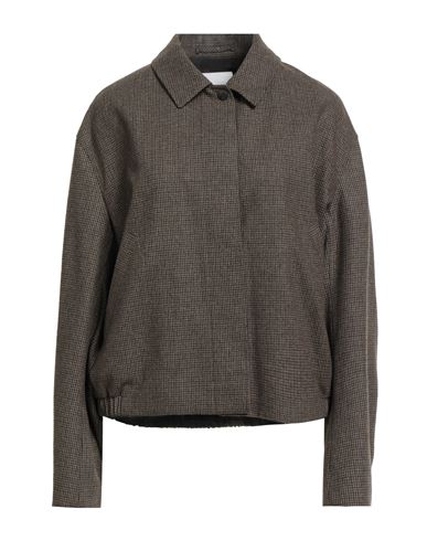 Woman Jacket Khaki Size 2 Wool, Polyester