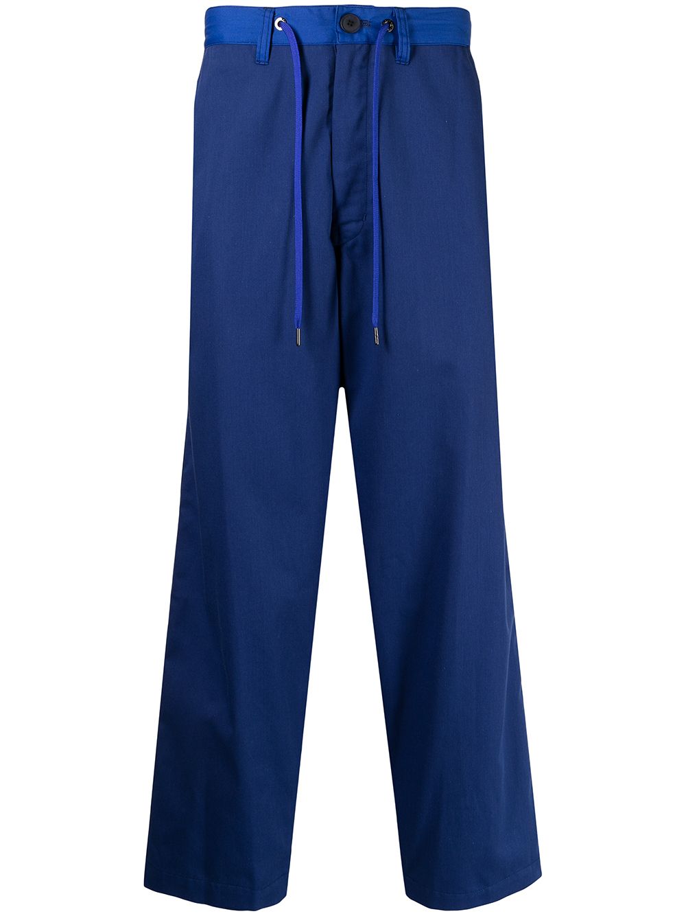 Drawstring straight-leg trousers - Blue