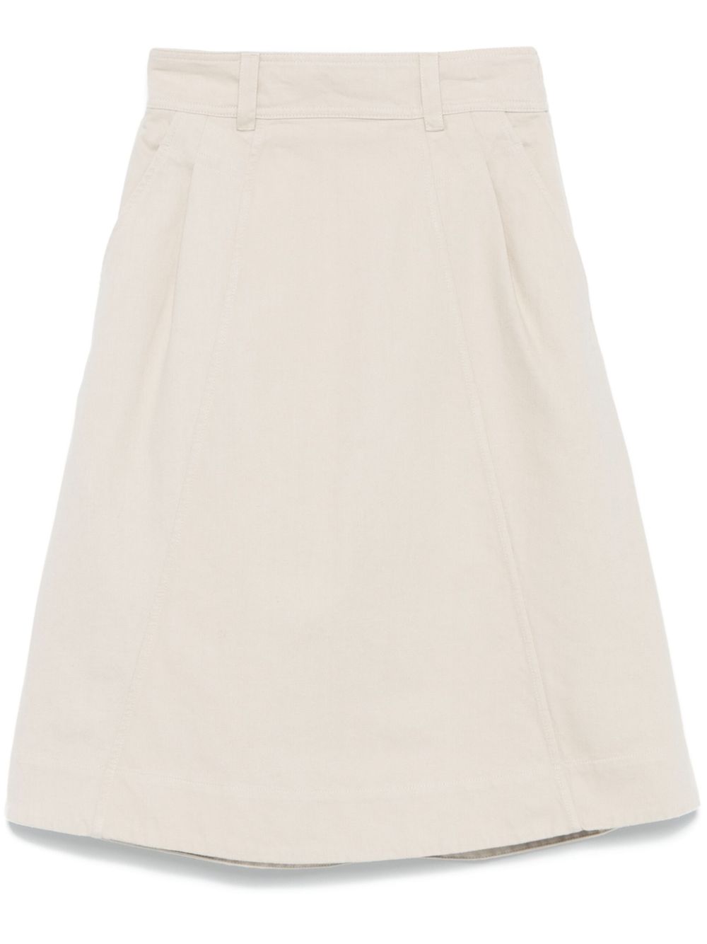 Twill-weave midi skirt - Neutrals