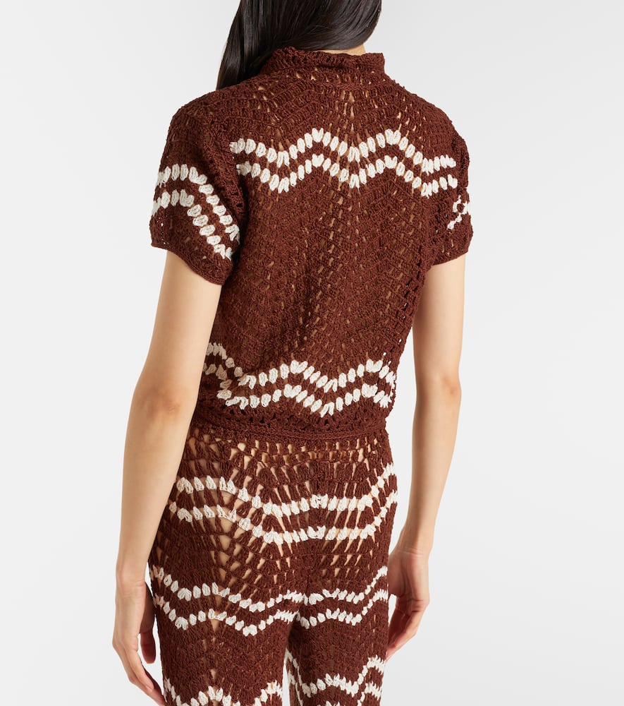 Crochet cropped cotton top