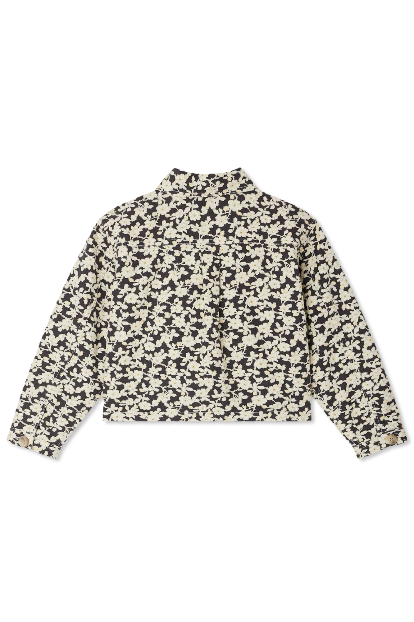 Jacket With Floral Motif, Unisex, Black