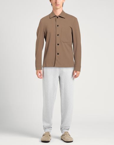 Man Shirt Khaki Size 38 Wool, Polyamide, Elastane