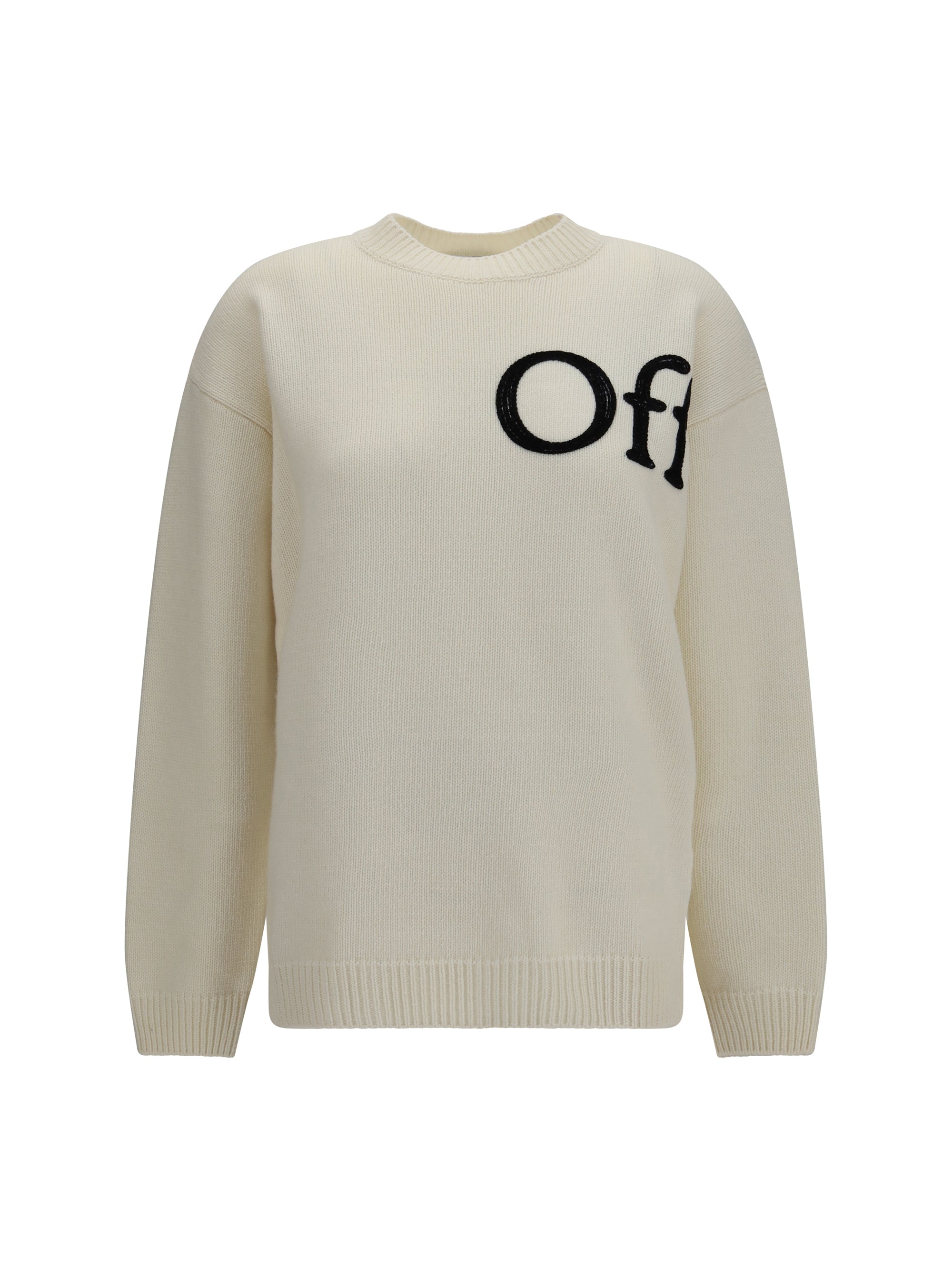 Logo-Embroidered Crewneck Sweater — Ivory