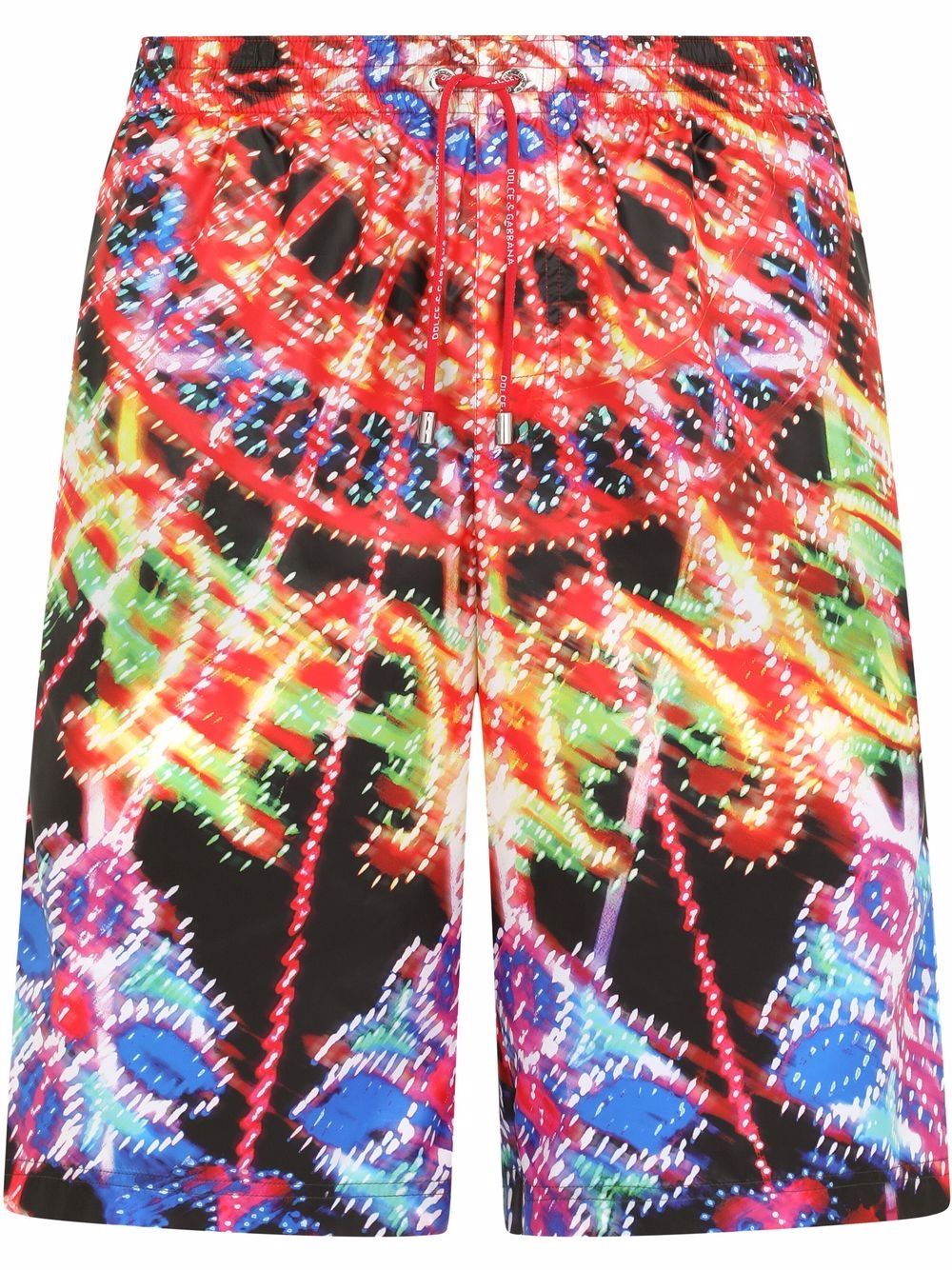 Graphic-print swim shorts - Black