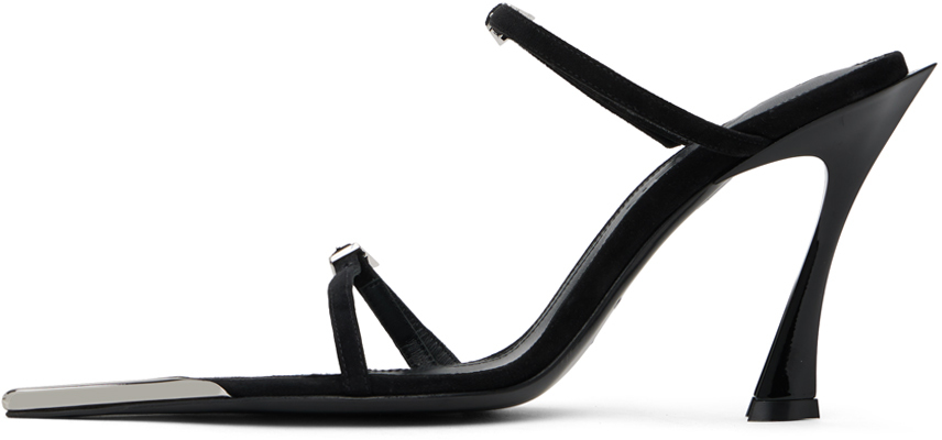 Mugler Black Strappy Fang 95 Heeled Sandals