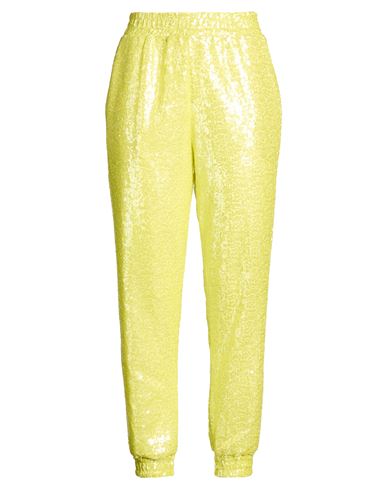 Woman Pants Lime green Size M Polyester, Elastane
