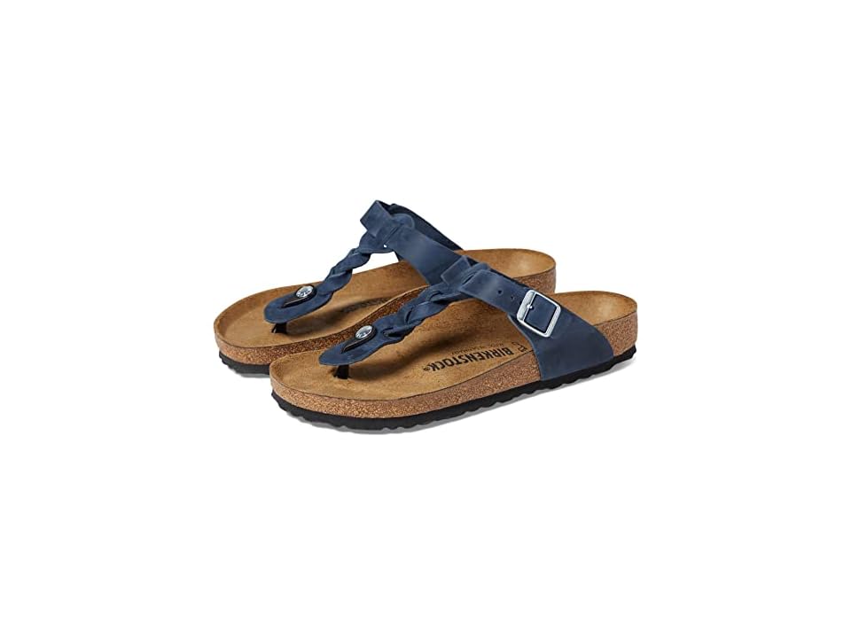 Unisex Gizeh Braided Oiled Leather Navy