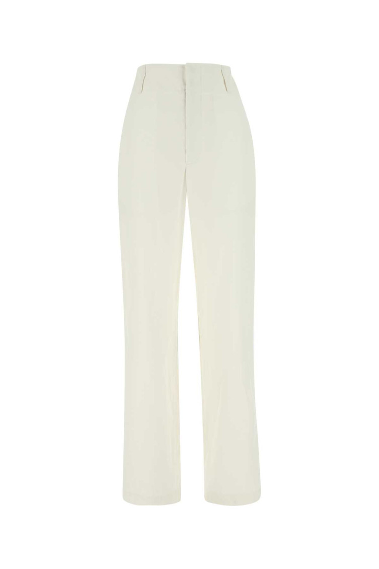 Ivory Cotton Wide-leg Pant