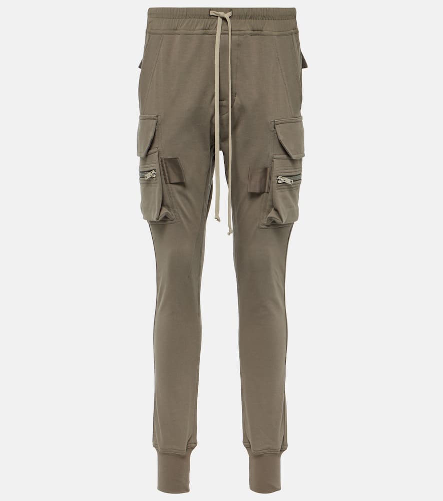High-rise cotton-blend slim cargo pants