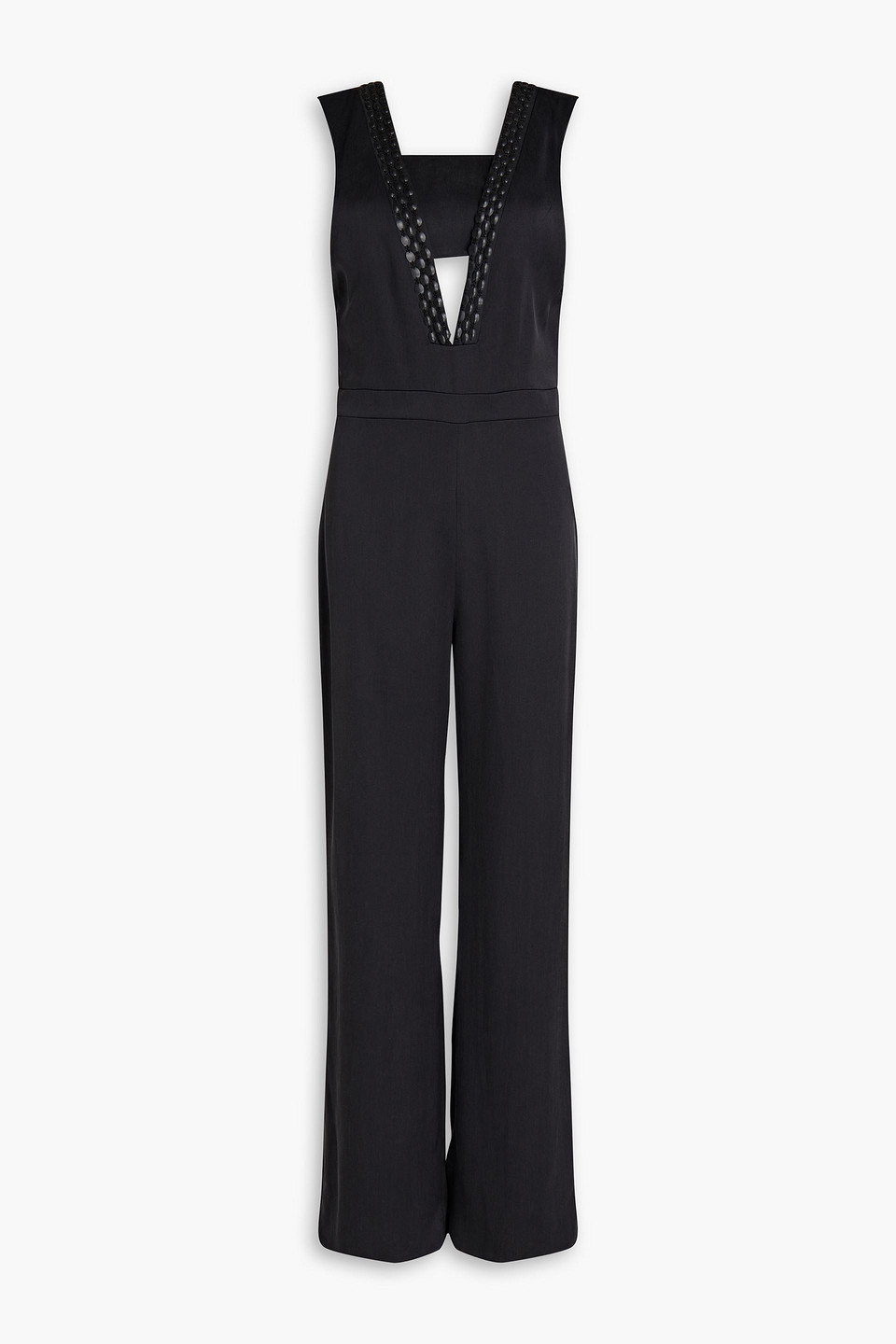 Sem Sem - Farah bead-embellished silk-twill jumpsuit - Black - FR 32