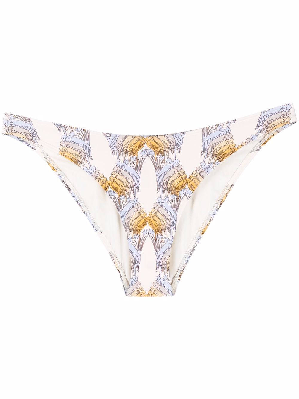 Abstract-print bikini briefs - Neutrals