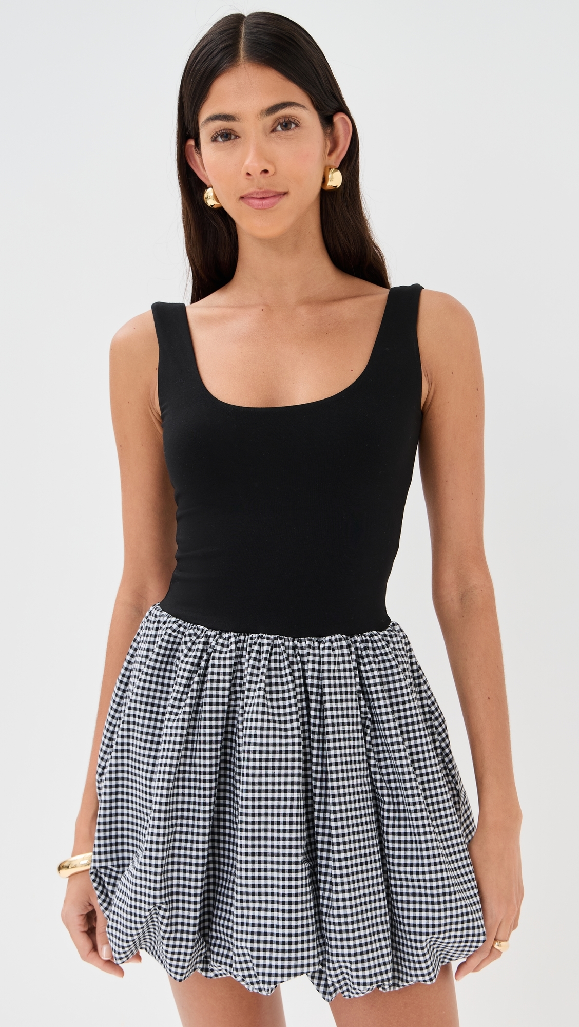 Piper Combo Dress Black/Gingham