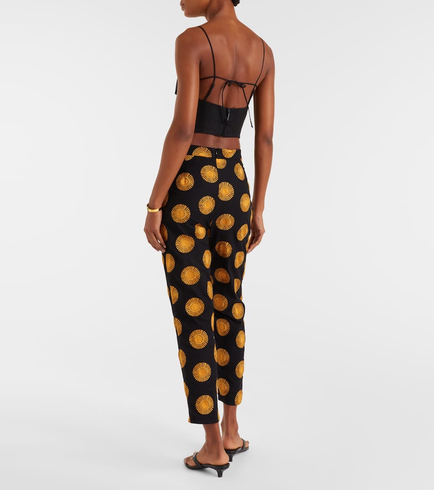 Isola printed cotton-blend straight pants