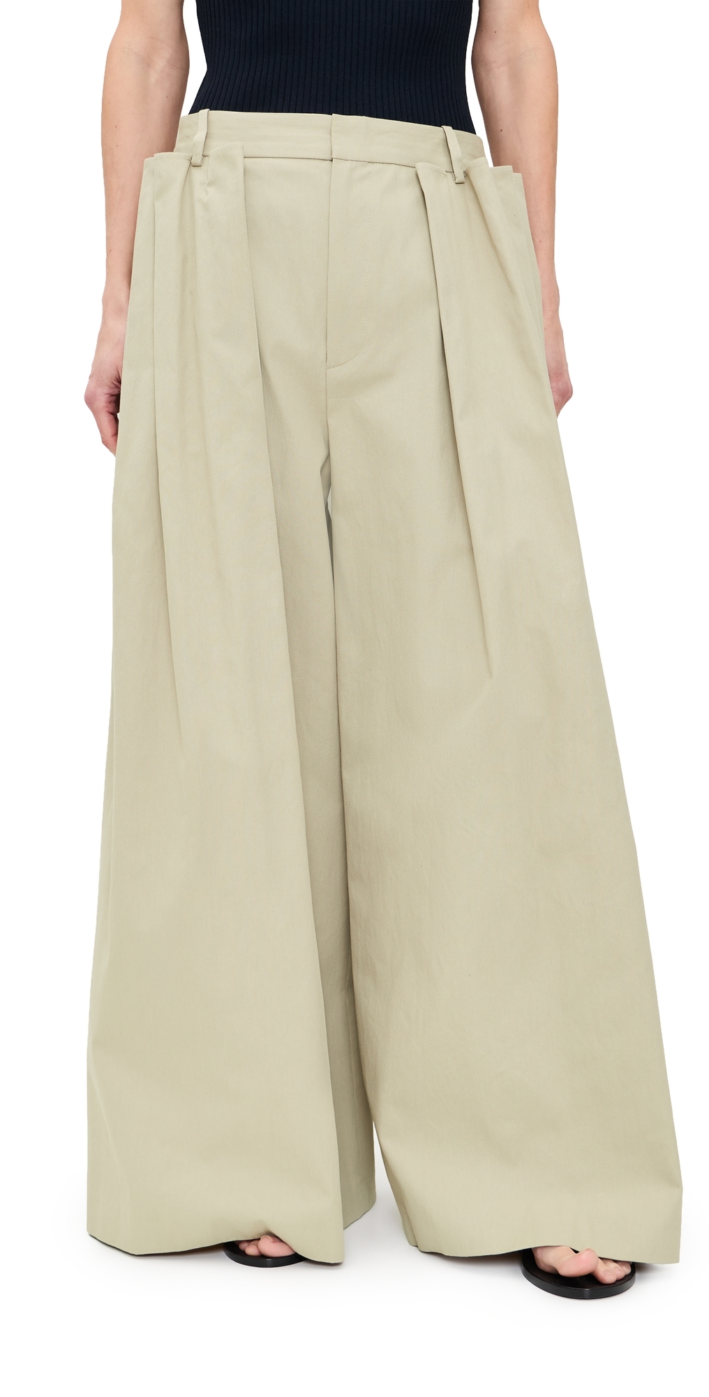 Luxe Twill Tucked Pleated Petite Trousers Taupe