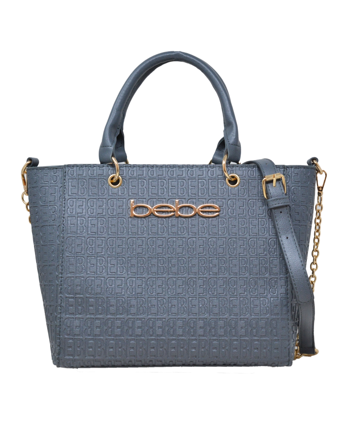 Celia Embossed Logo Satchel Bag - Storm Grey