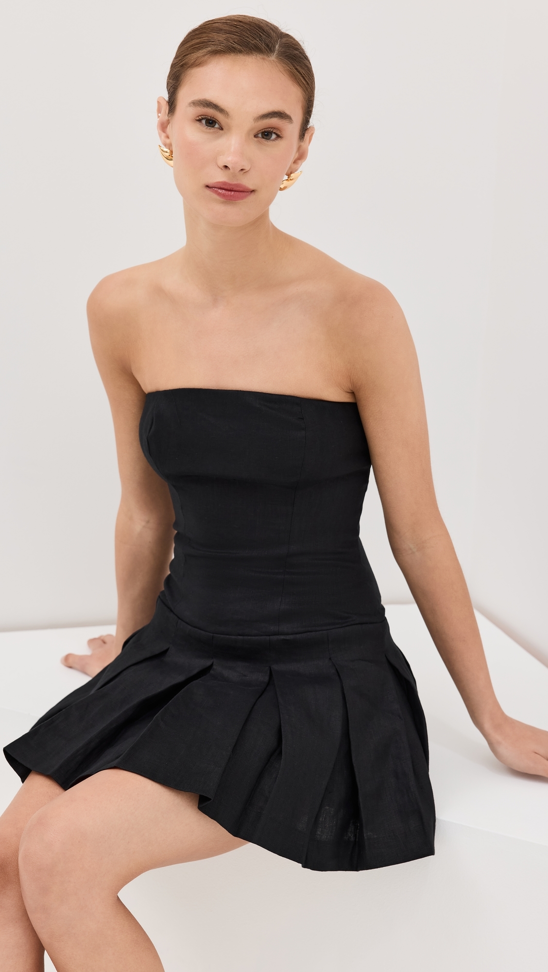 Isabeli Linen Dress Black