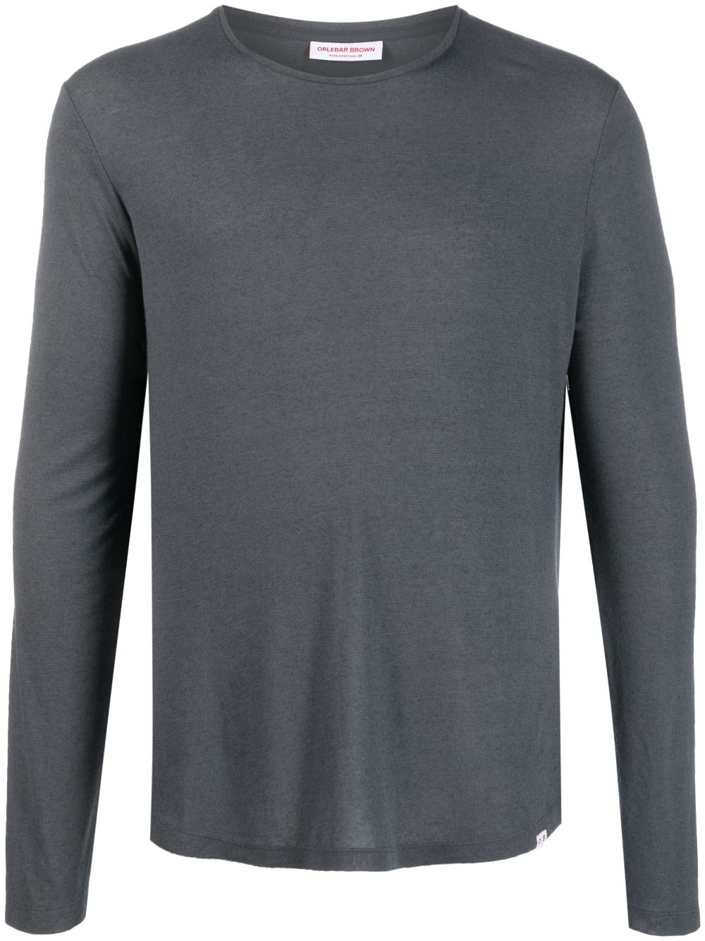 Round-neck long-sleeve jumper - Grey