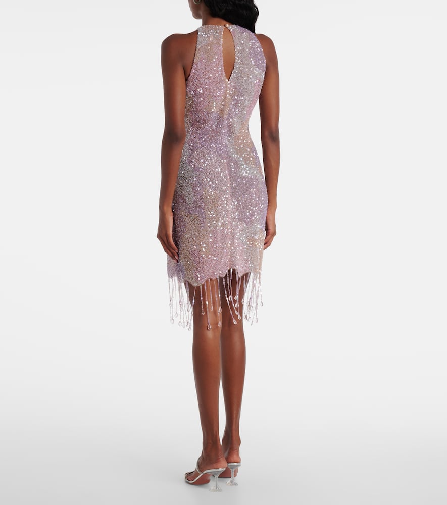 Fringed sequined minidress