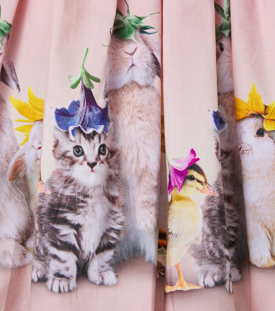 Printed cotton-blend dress