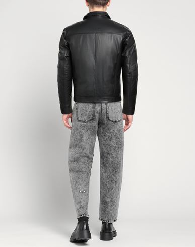 Man Puffer Black Size 40 Leather