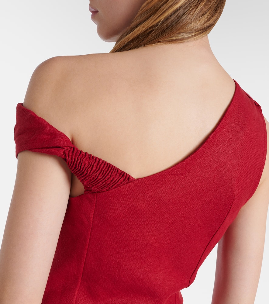 Suis one-shoulder linen top