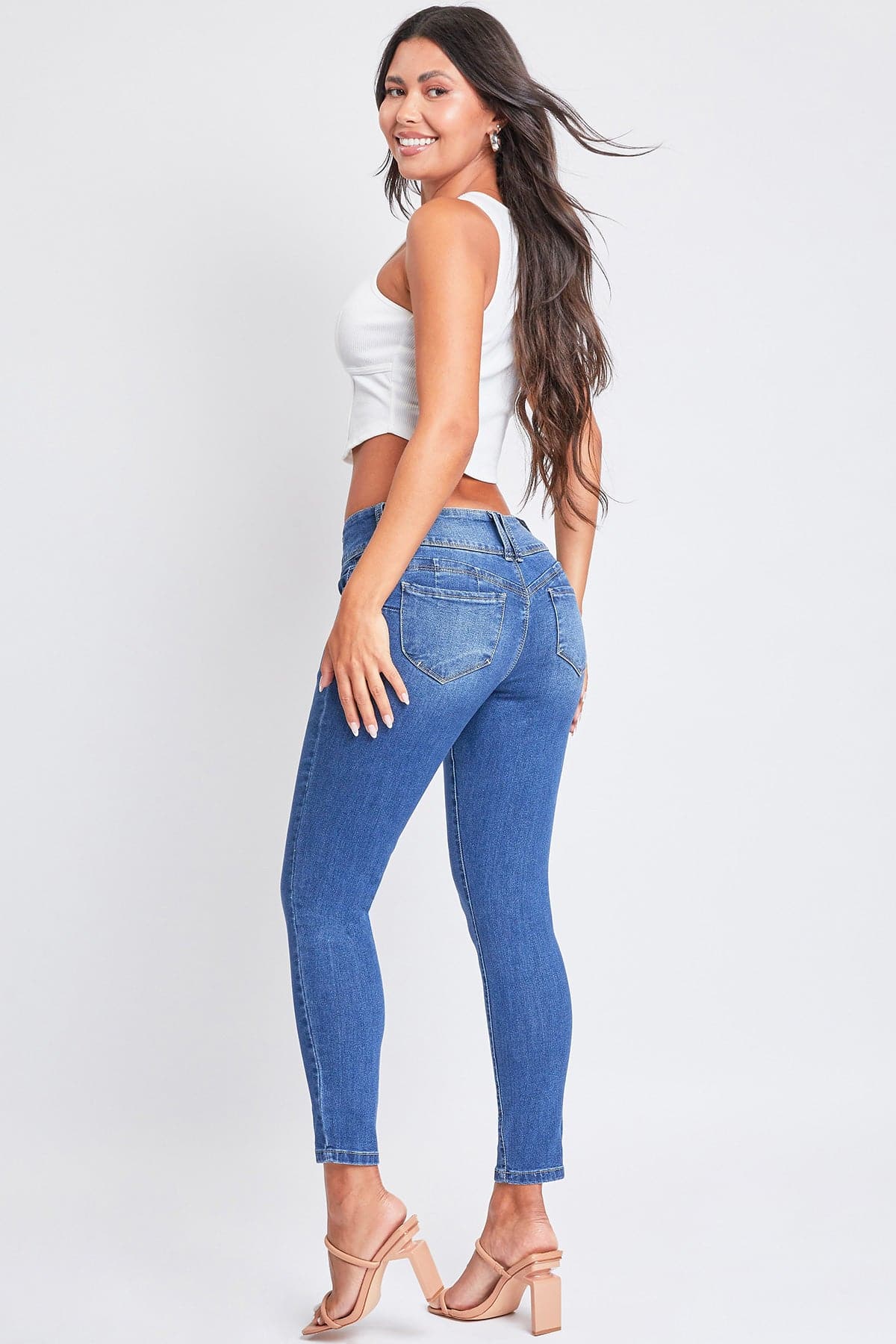 Women's 3 Button Sustainable WannaBettaButt Skinny Jeans