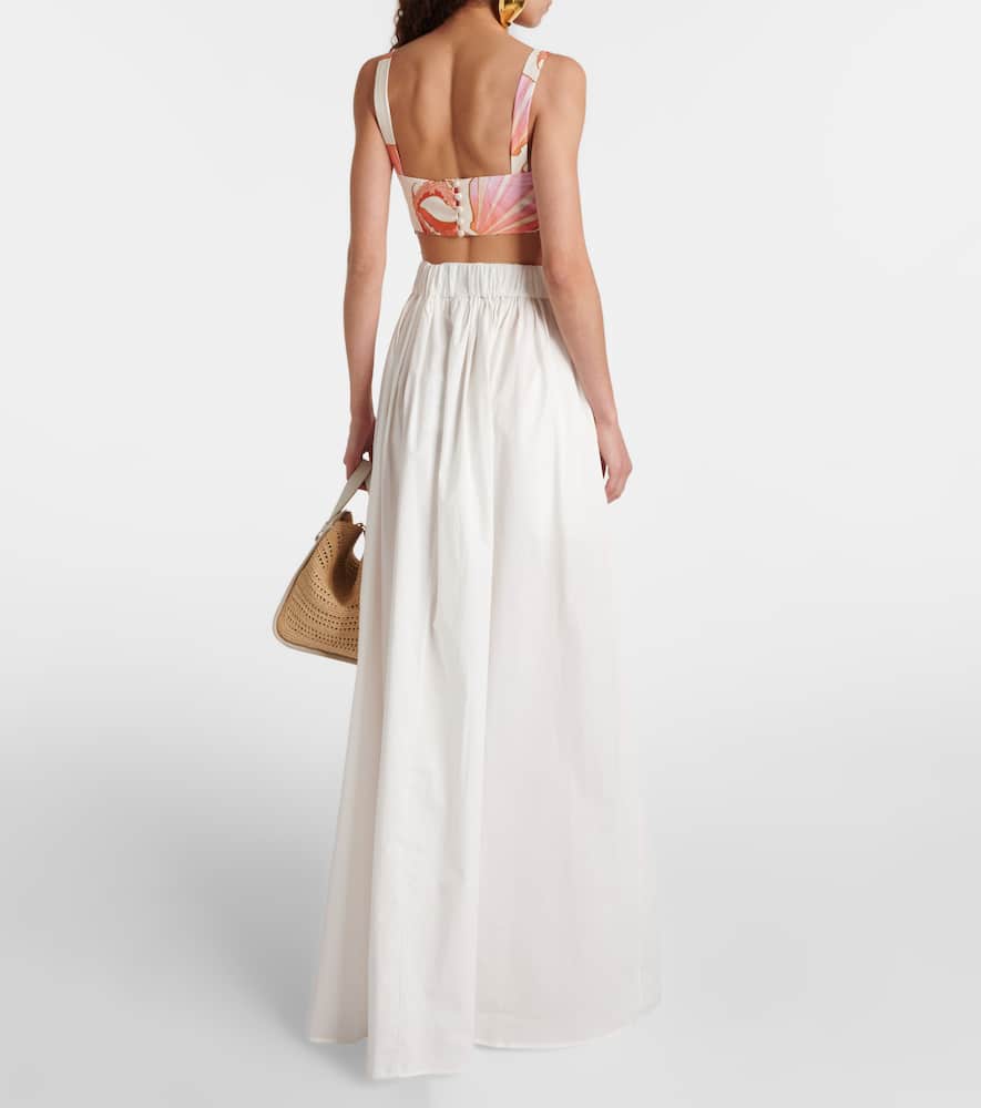Cotton poplin maxi skirt