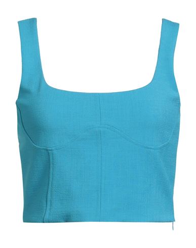 Woman Top Azure Size 6 Viscose, Polyester, Elastane