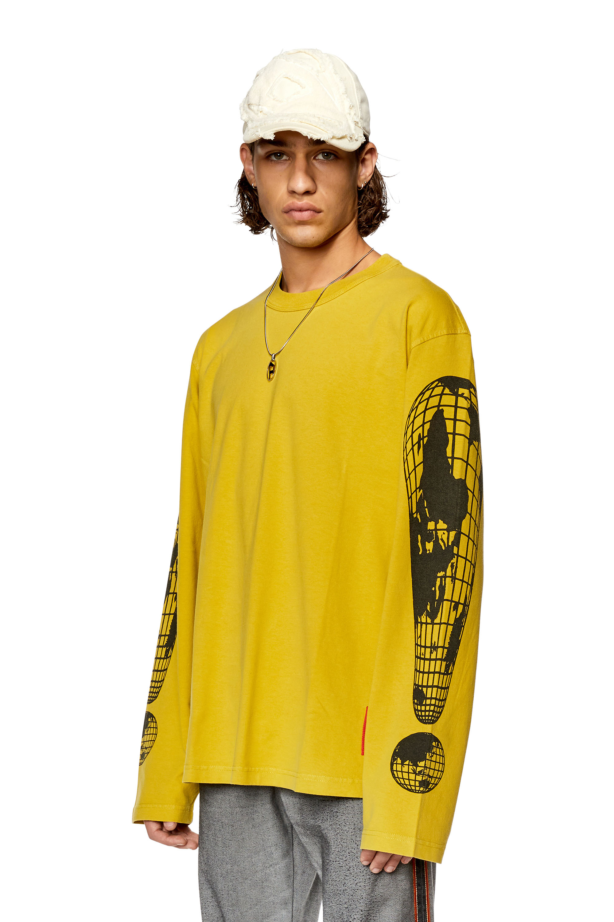 Graphic-print long-sleeve T-shirt - Yellow